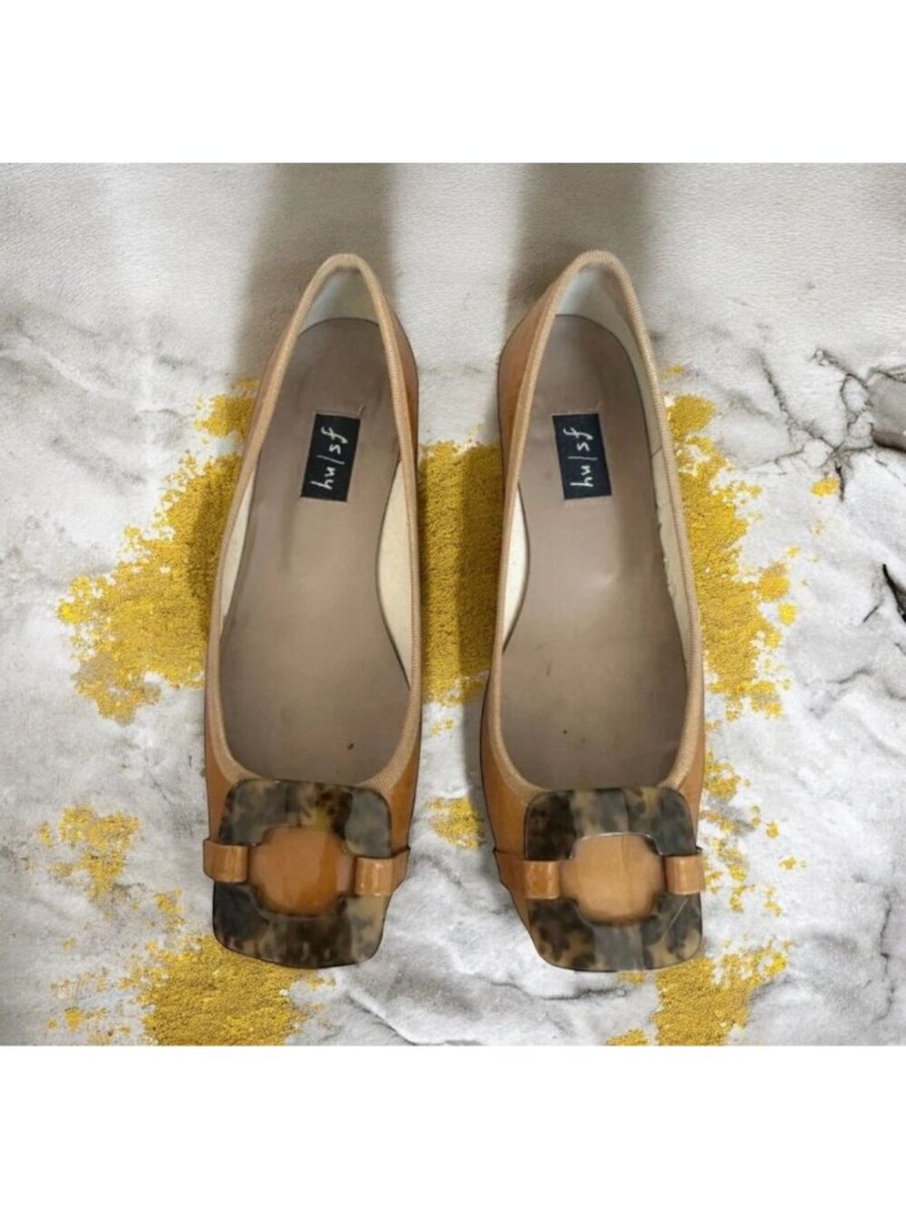 FRENCH SOLE New York Tan Patent Leather Flats Size 6